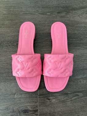 Louis Vuitton Bubblegum Pink Monogram Slide Sandals